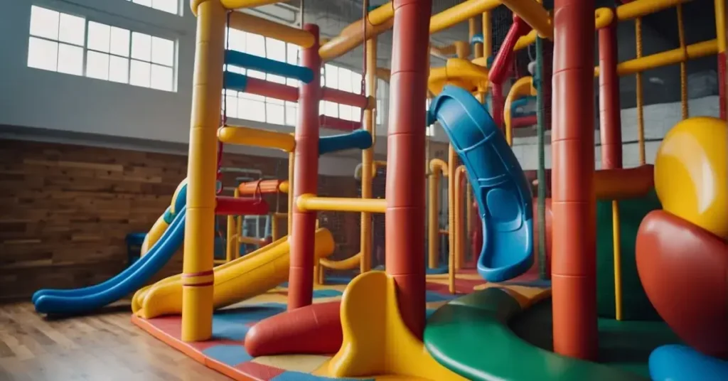 Big indoor play gym with slides 