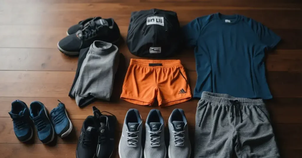 several gym clothes for hombres hitting the gym