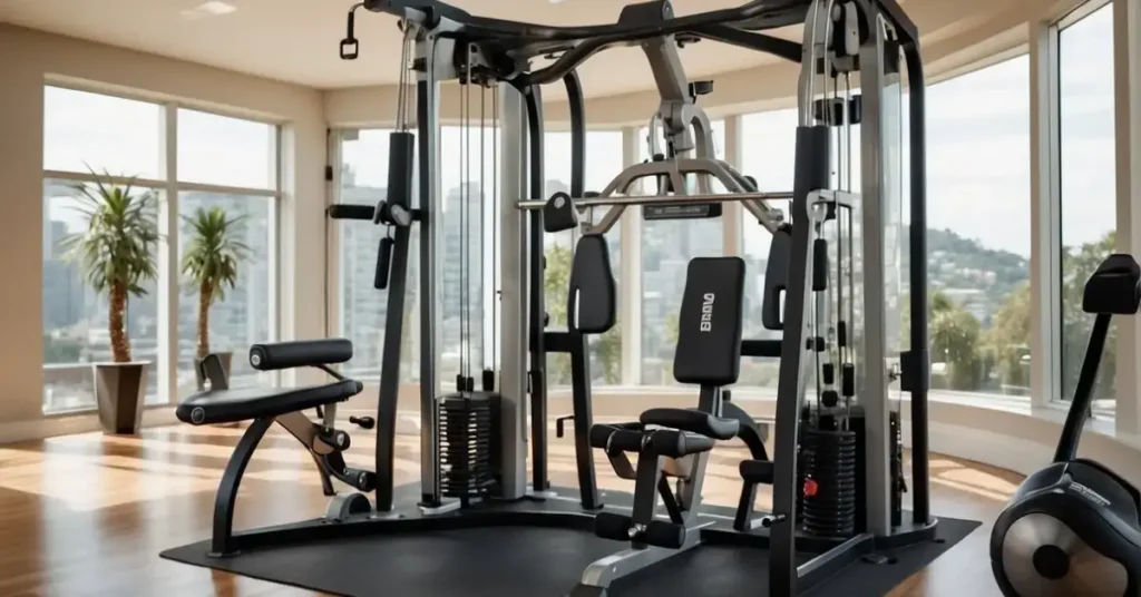 Weider home gym with a smith machine, lat pulldown and a lot of other stuff for your workout